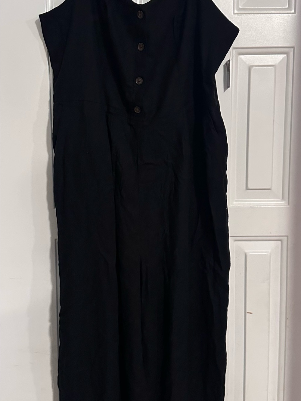Old Navy Black Button-Front Sleeveless Jumpsuit